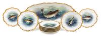 A Limoges Porcelain Fish Service Width of platter 24 3/4 inches. — 20TH CENTURY