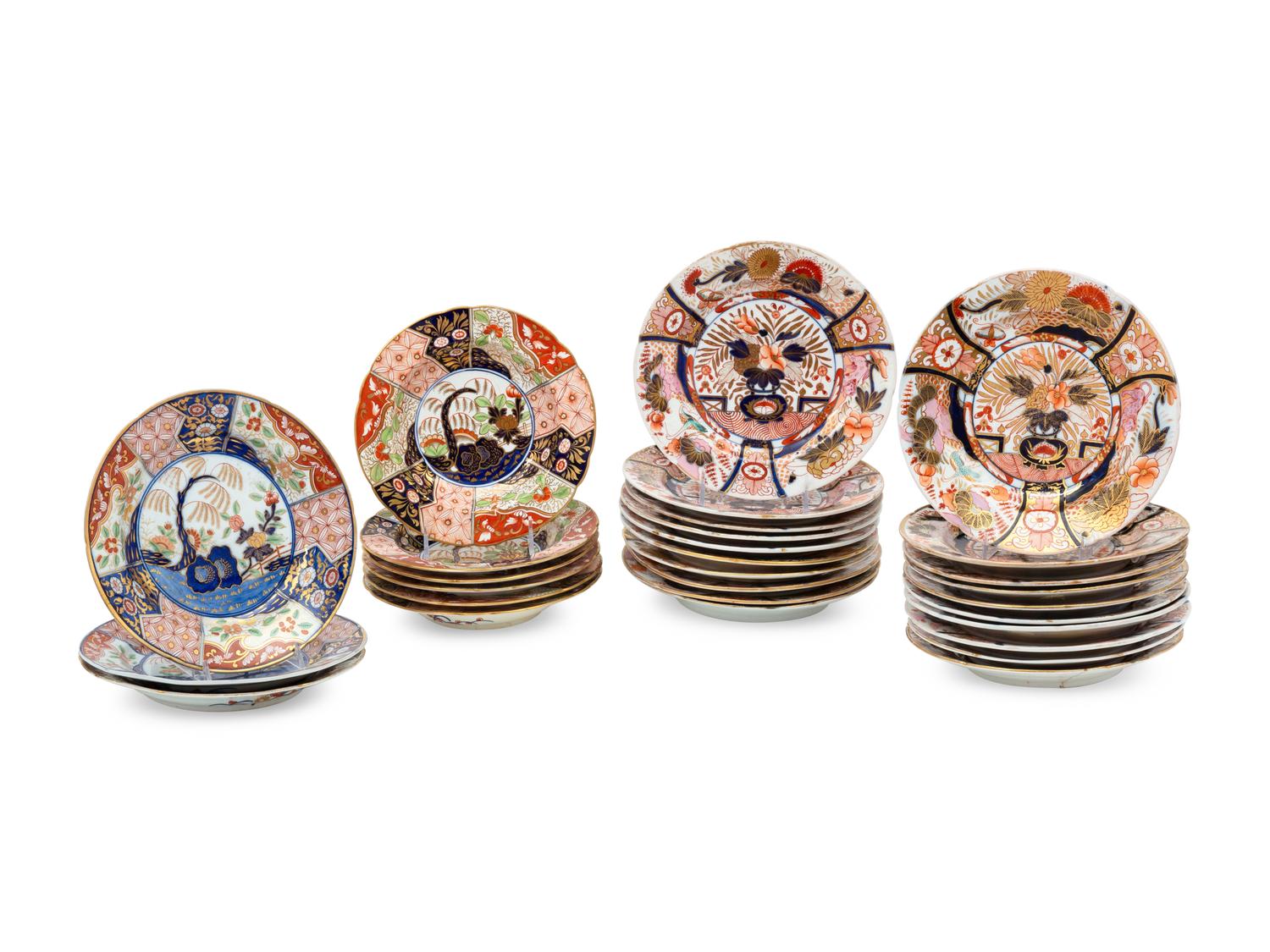 A Collection of English Imari Pattern Porcelain Articles