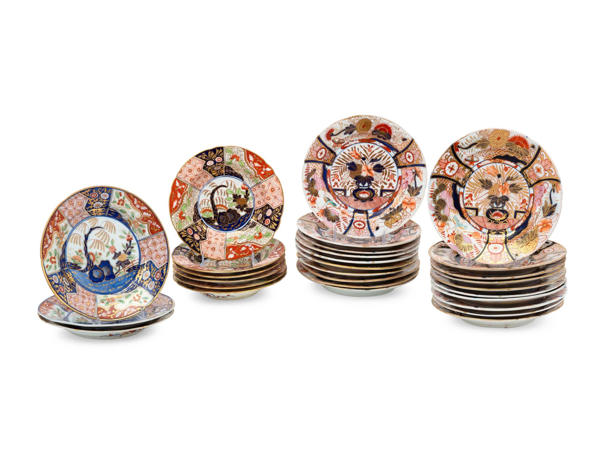 A Collection of English Imari Pattern Porcelain Articles