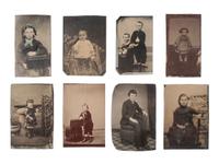 [EARLY PHOTOGRAPHY]. 50+ tintypes of children and families, incl. African American child.