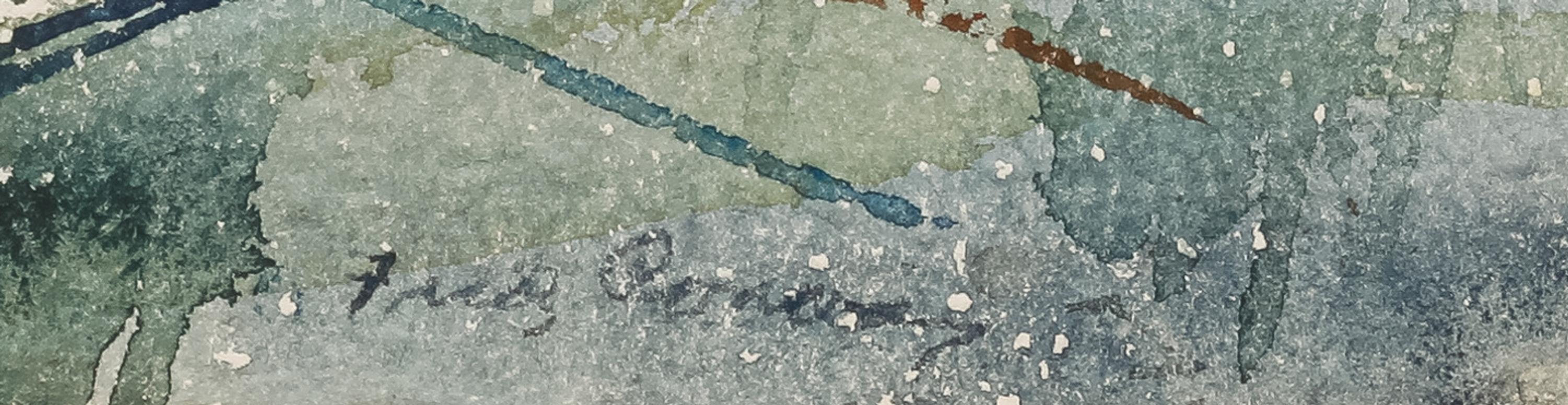 Four works: Sweden, 1951; Beach Scene; Rockport; and Harbor Scene