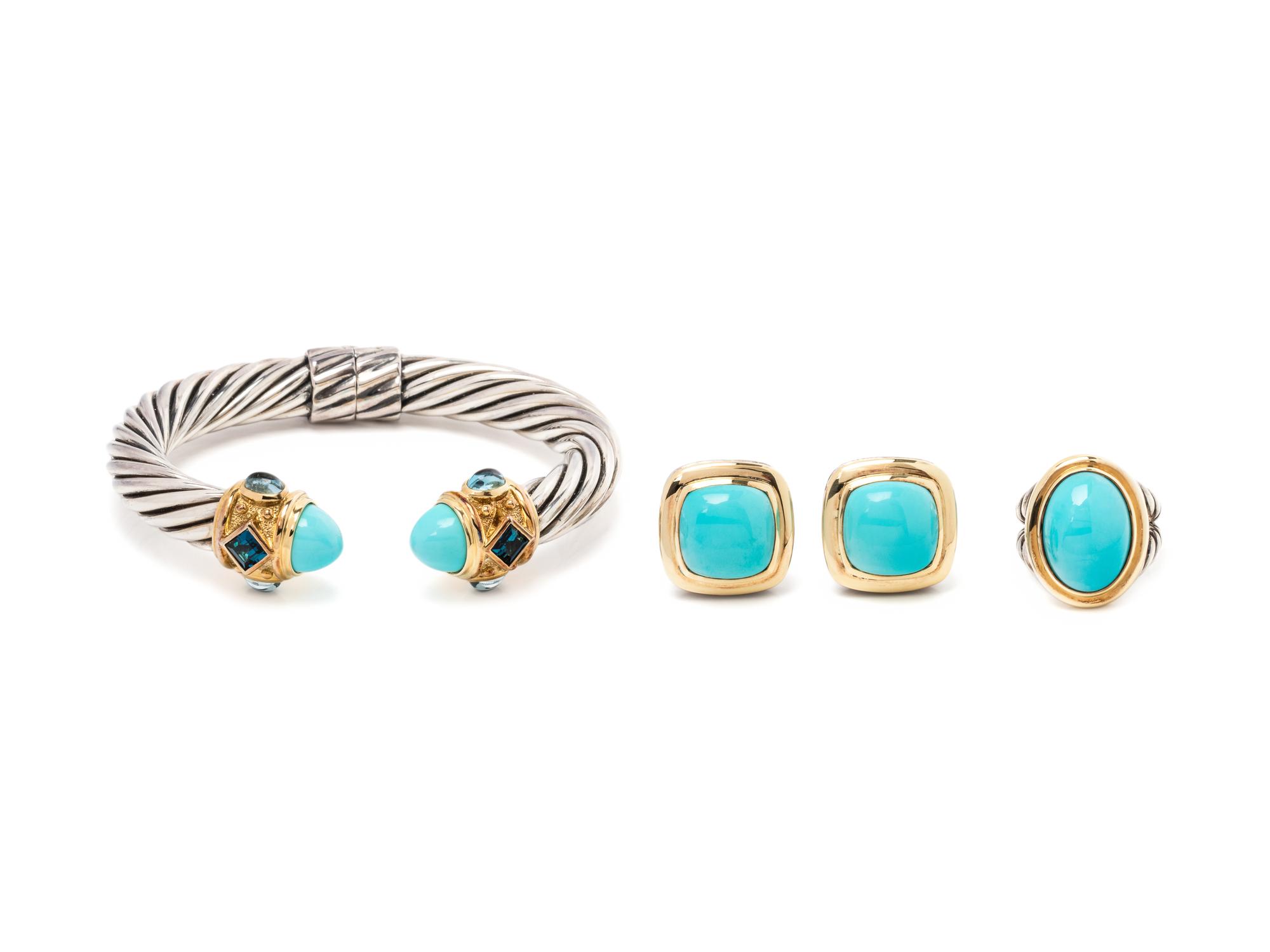 DAVID YURMAN, COLLECTION OF STERLING SILVER, YELLOW GOLD AND TURQUOISE JEWELRY