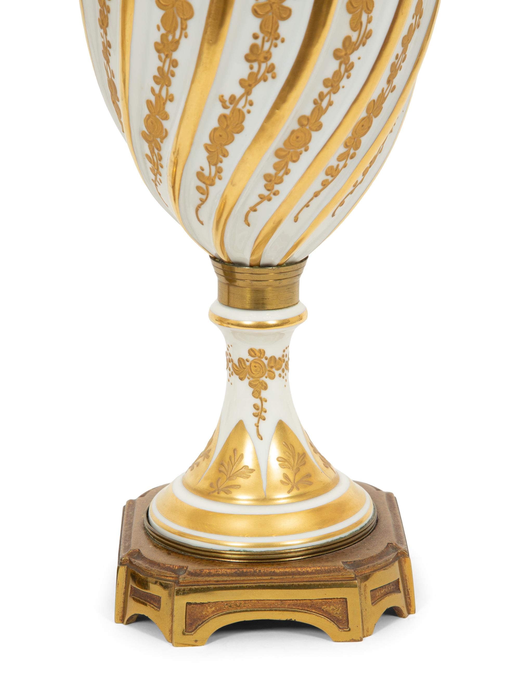 A Pair of Gilt Bronze Mounted Paris Porcelain Vases
