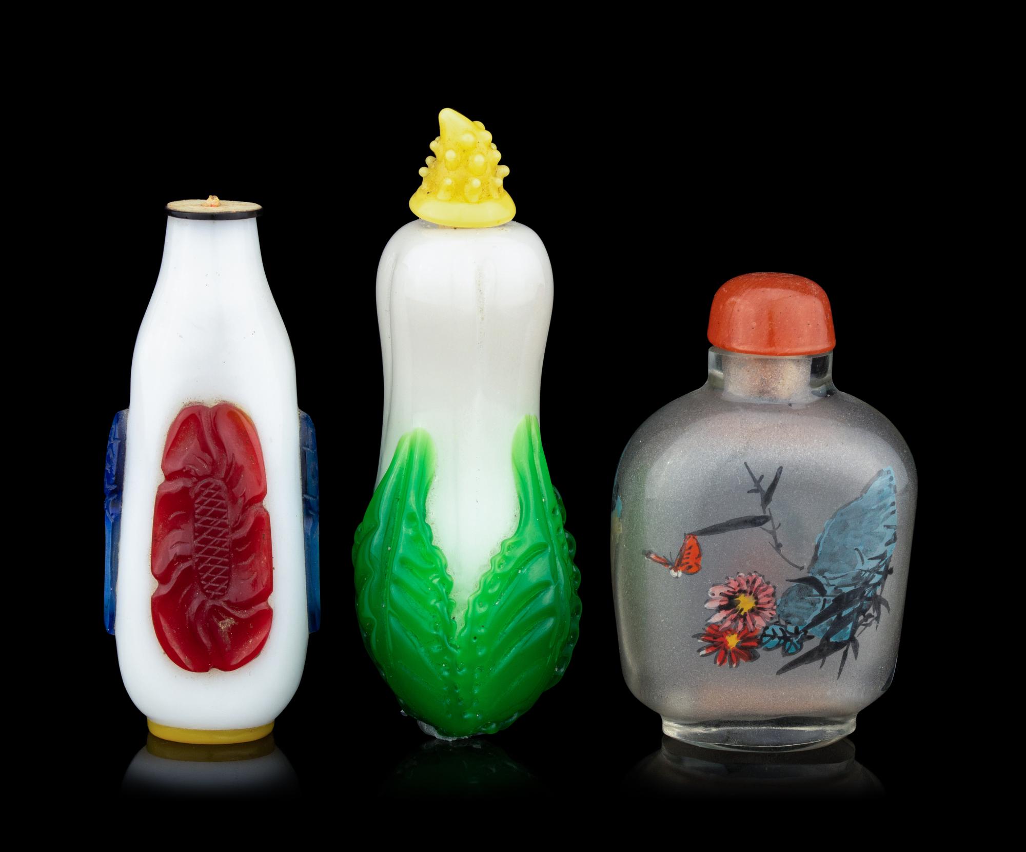Three Glass Snuff Bottles