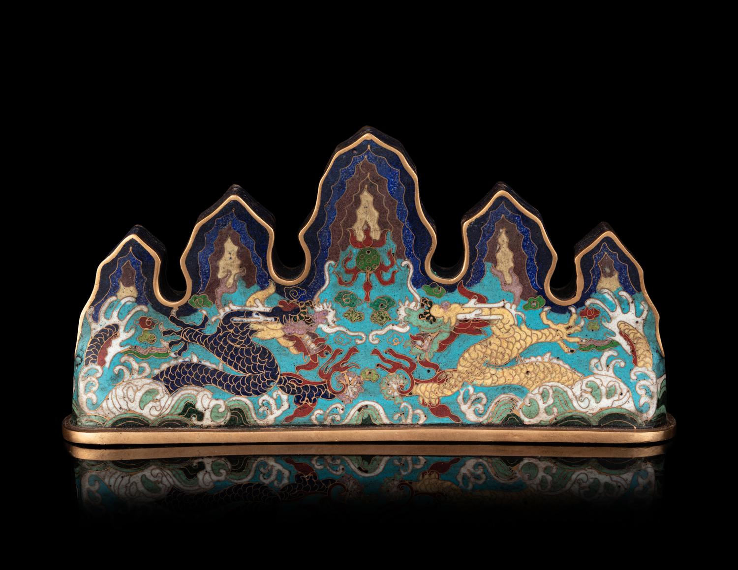 A Chinese Cloisonné Enamel Brushrest