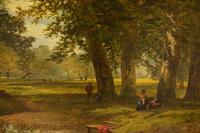 Figures Resting by a Stream