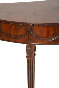 A George III Style Mahogany Demilune Console Table