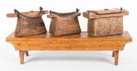 Four Asian Wooden Articles Height 6 1/2 x width 28 1/2 inches.