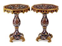 A Pair of Neoclassical Style Gilt-Bronze-Mounted Porcelain Octagonal Tables