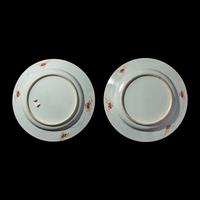 A Pair of Chinese Export Famille Rose 'Peony and Butterfly' Porcelain Plates 清中期 外銷粉彩蝶戀花賞盤一對