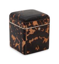 An English Tortoise Shell Veneered Tea Caddy