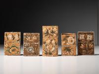 Collection of Huron Embroidered Birchbark Cigarette and Card Cases