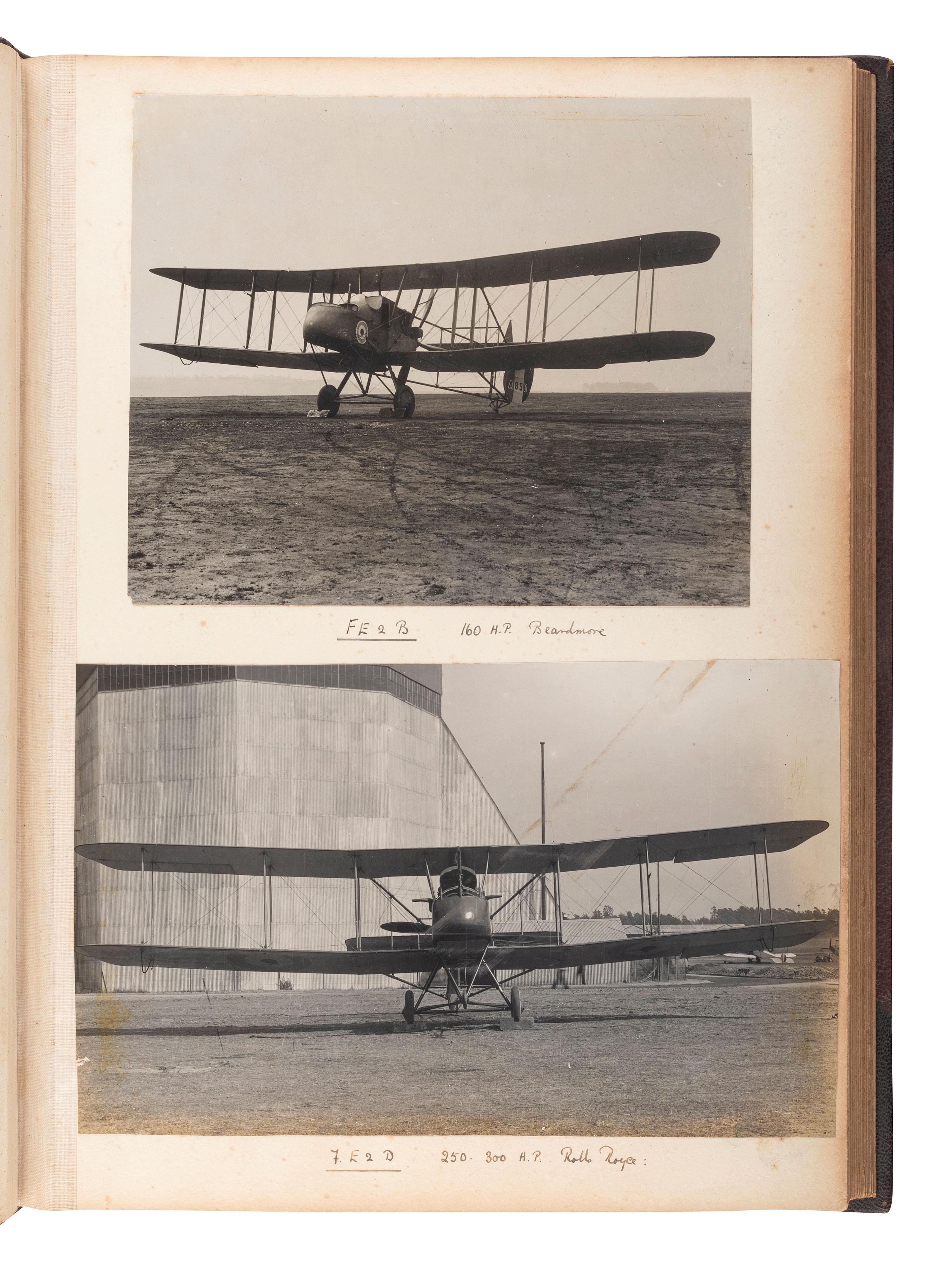 [EARLY PHOTOGRAPHY] -- [AVIATION]. Album containing 42 photographs of British aircraft.