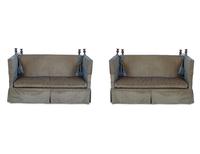 A Pair of Custom Upholstered Knole Sofas