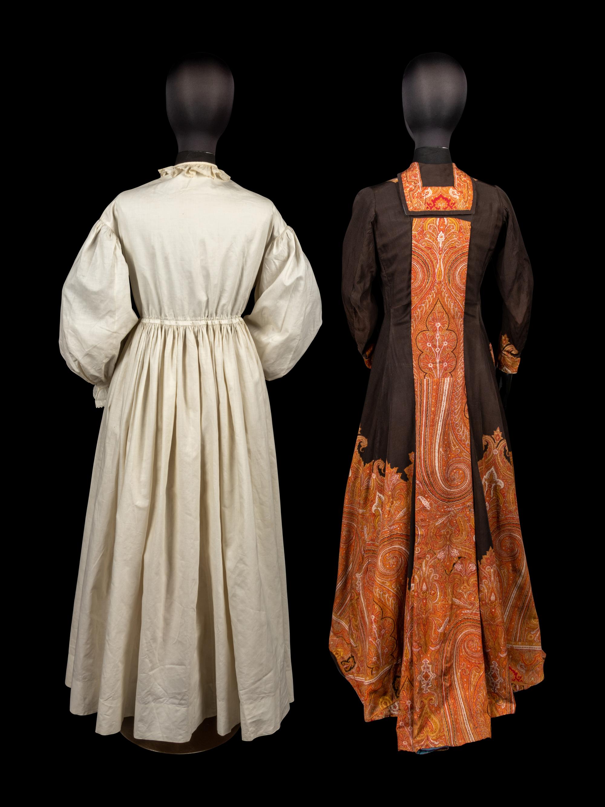 Two Mid-Victorian Dressing Gowns / Robes, 1860-70s