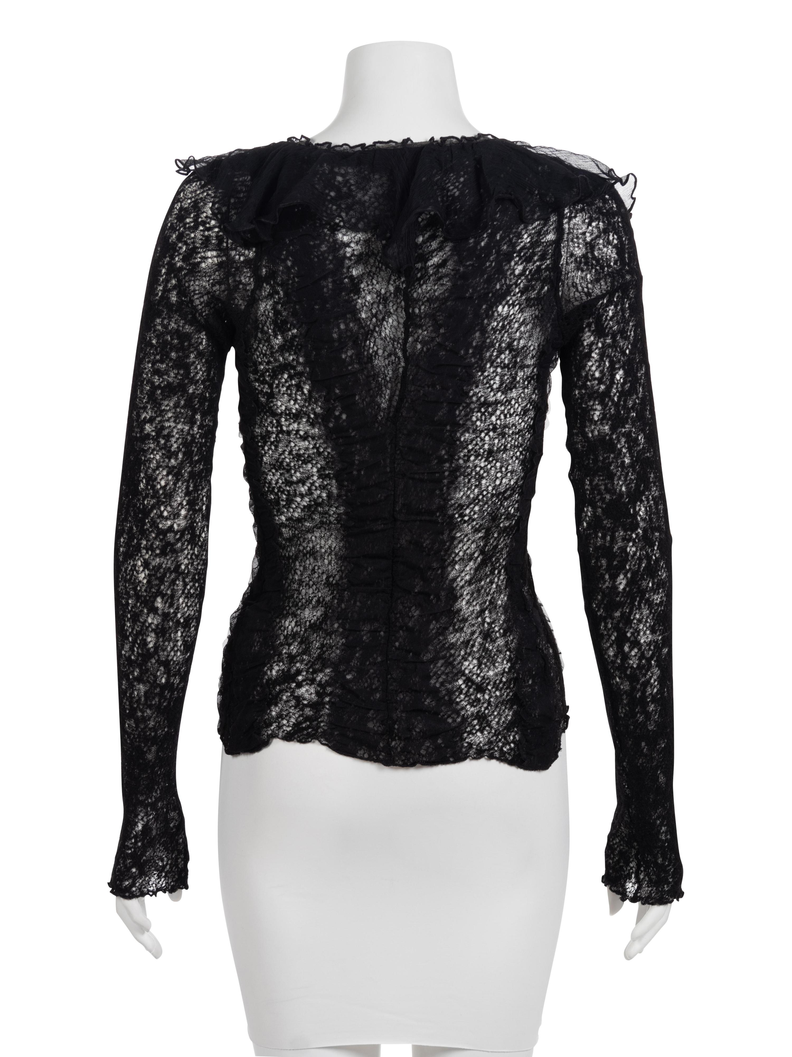 Alexander McQueen Ruffled Top & Lace Jacket, 1990-2000s