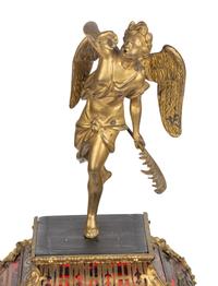 A Napoleon III Gilt Bronze and Boulle Marquetry Mantel Clock