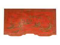 A Kittinger Old Dominion Red Japanned Chippendale Style Chest of Drawers