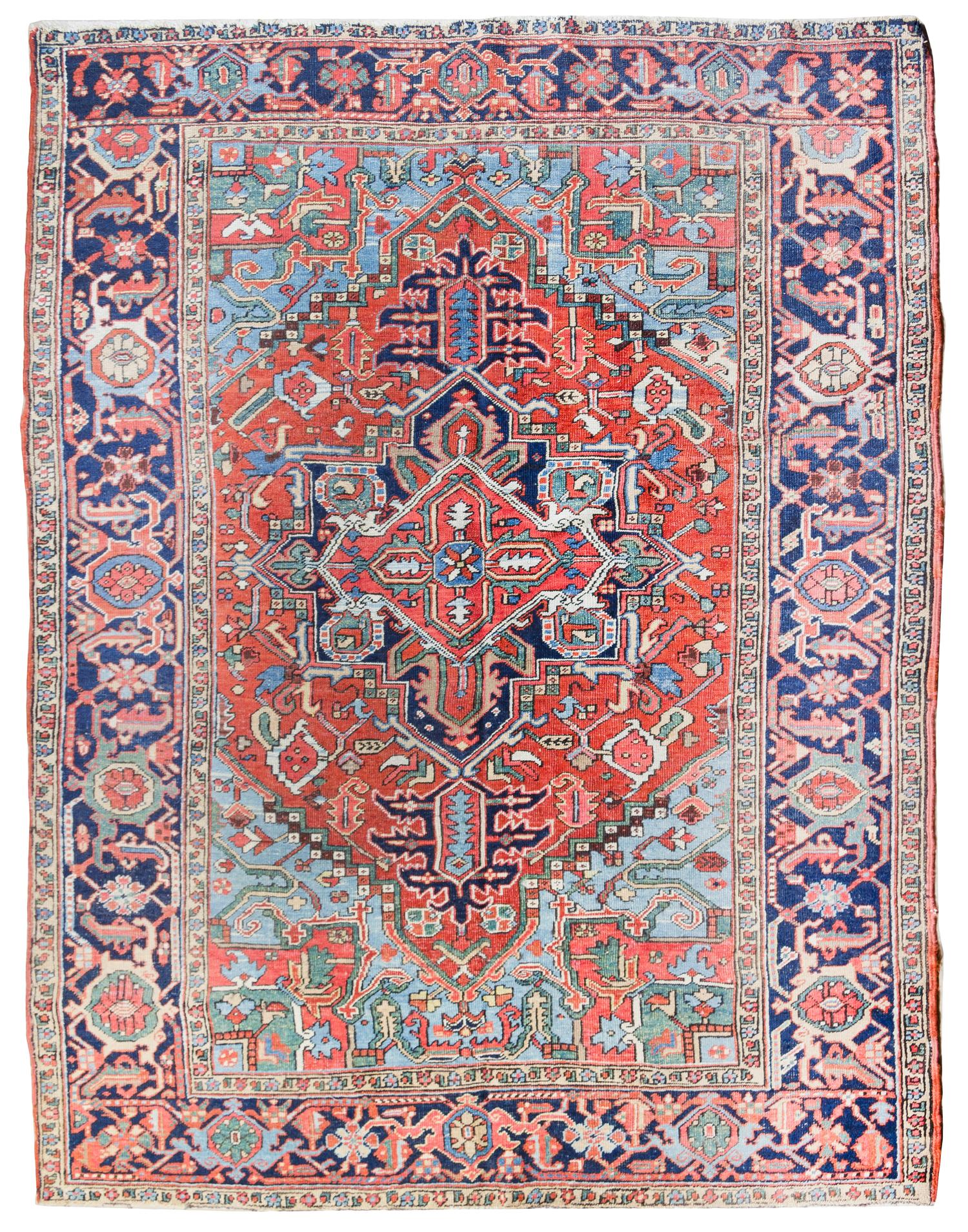 A Heriz Wool Rug 8 feet 7 inches x 6 feet 7 inches.