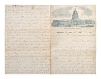 [CIVIL WAR]. Early war-date letter referencing the dead along the road following the Battle of Bull Run.