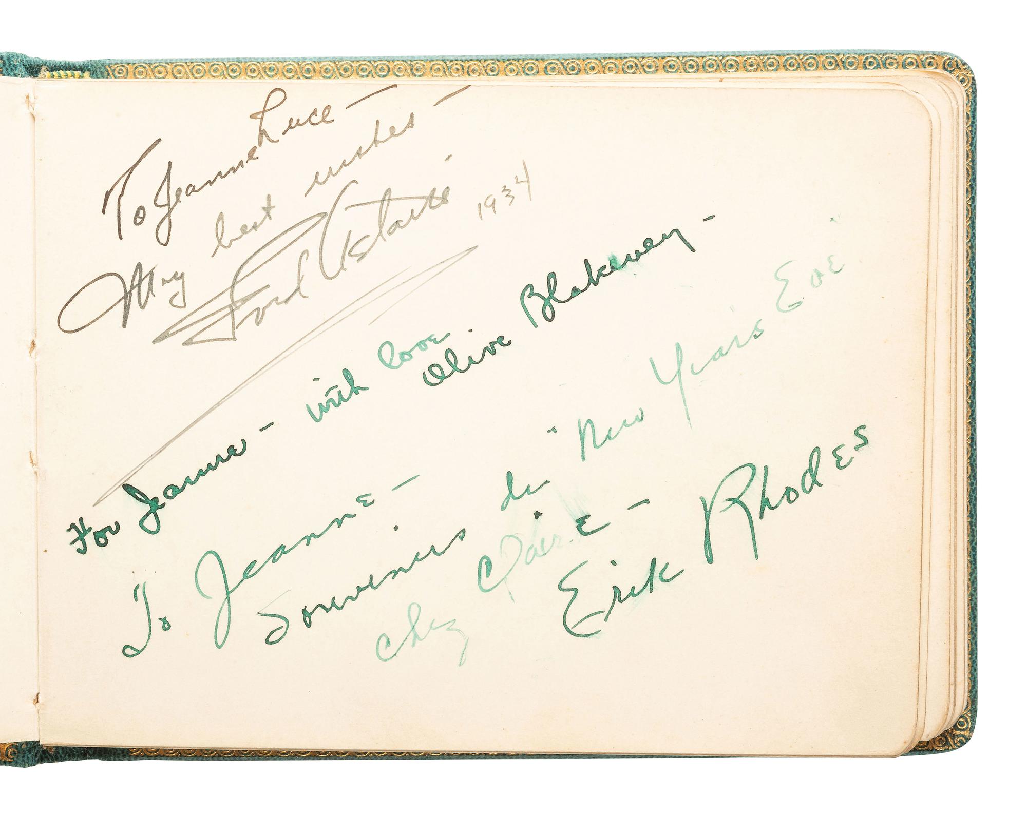 [ENTERTAINMENT] -- [SPORTS]. Autographs from actors, illustrators, and journalists, comprising: