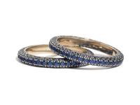 PAIR OF PAVÉ SAPPHIRE ETERNITY BANDS