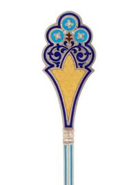 A Russian Guilloché Enameled Silver Spoon