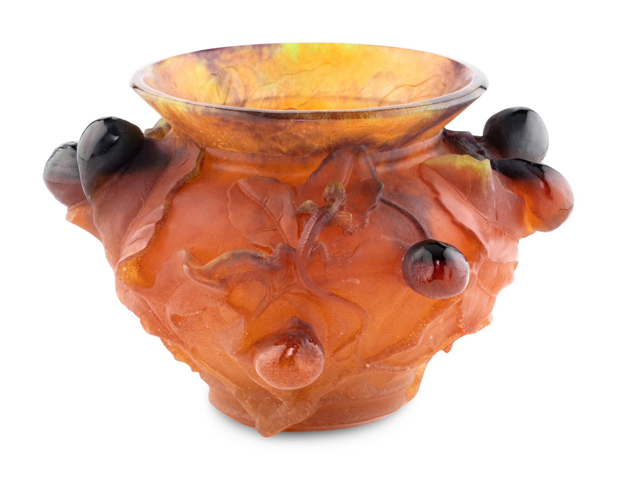 A Daum Les Figues Pâte-de-Verre Vase