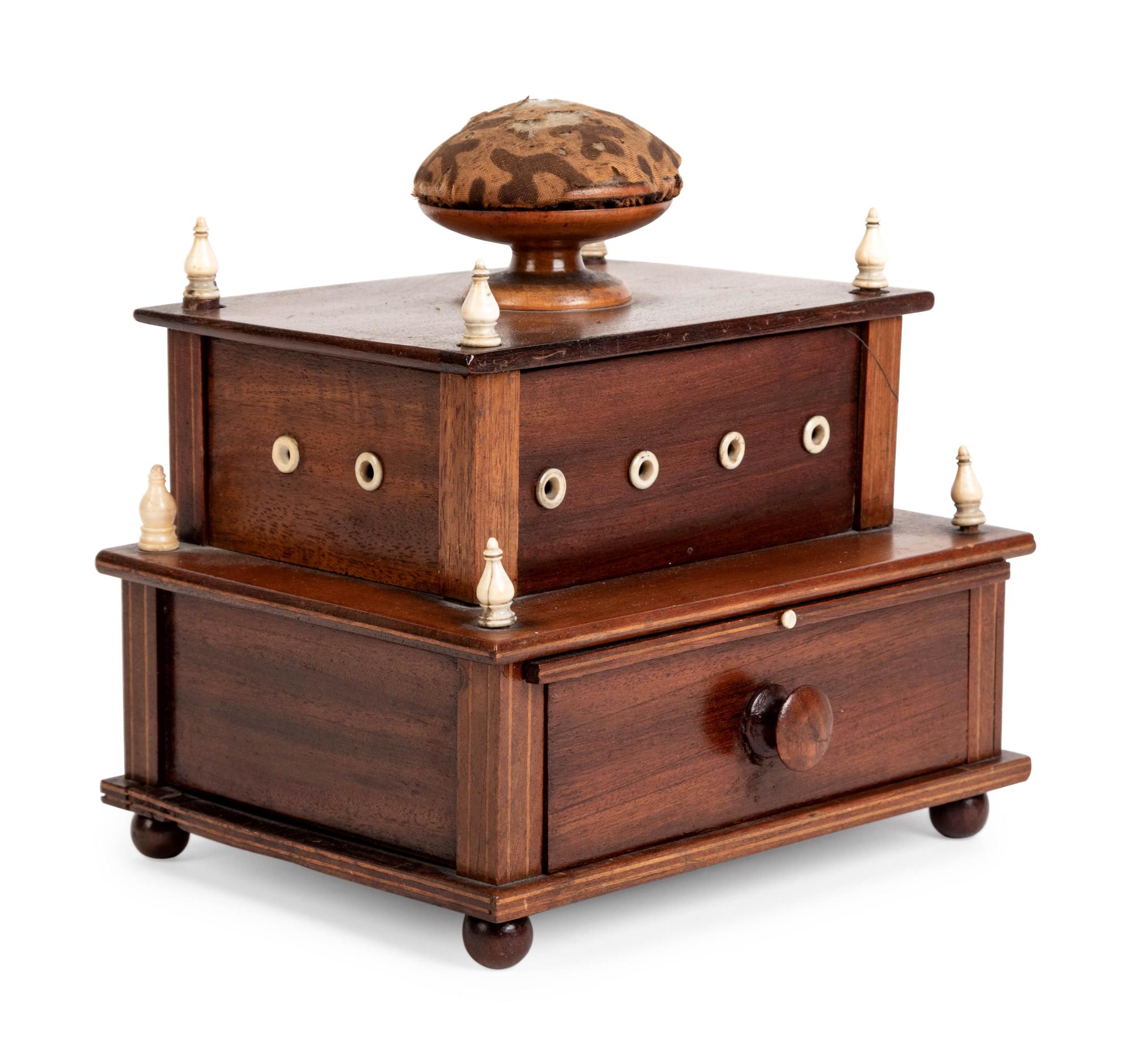 A Regency Inlaid Mahogany Sewing Box