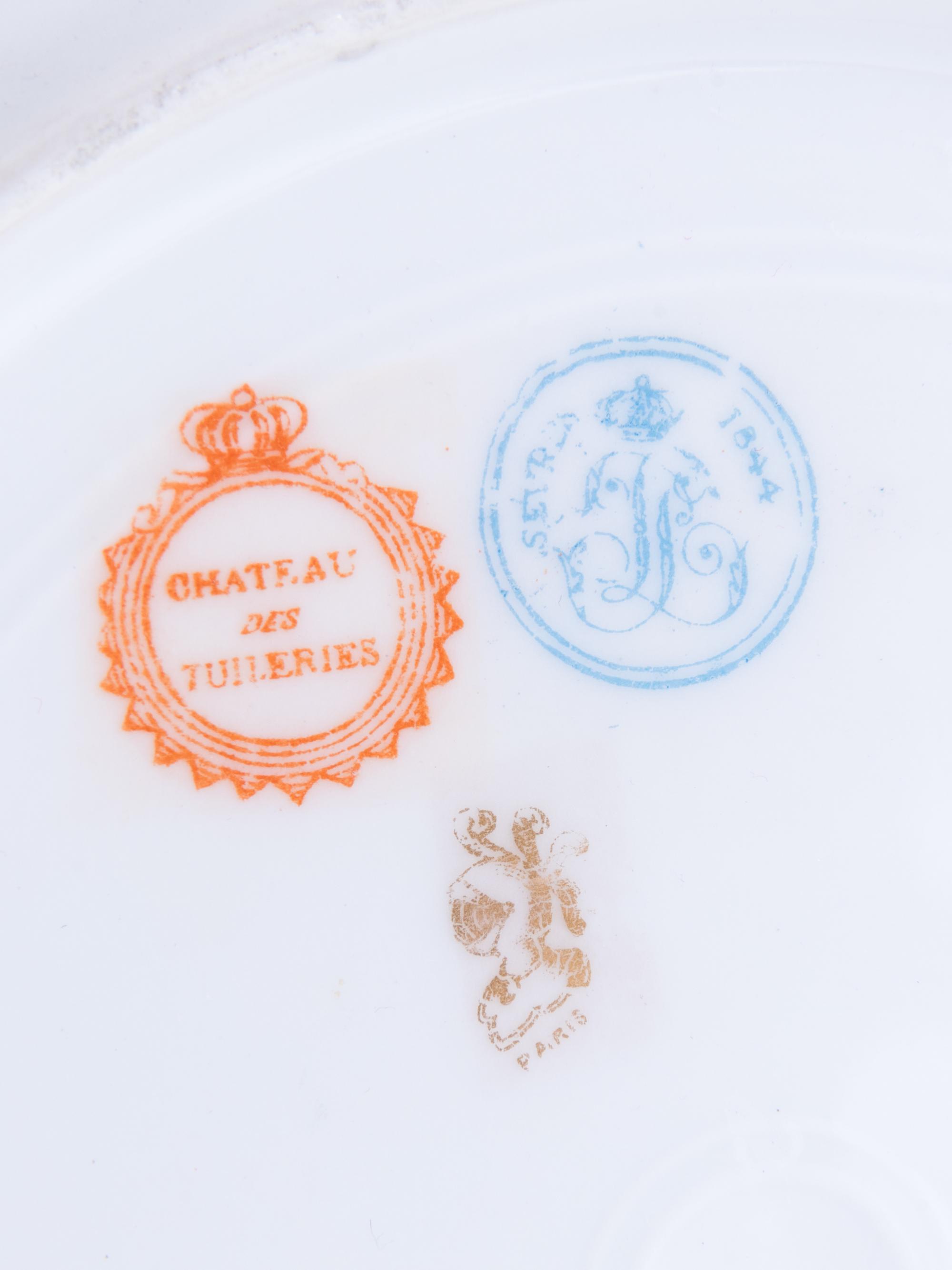 Two Sèvres Style Painted and Parcel Gilt Porcelain Plates