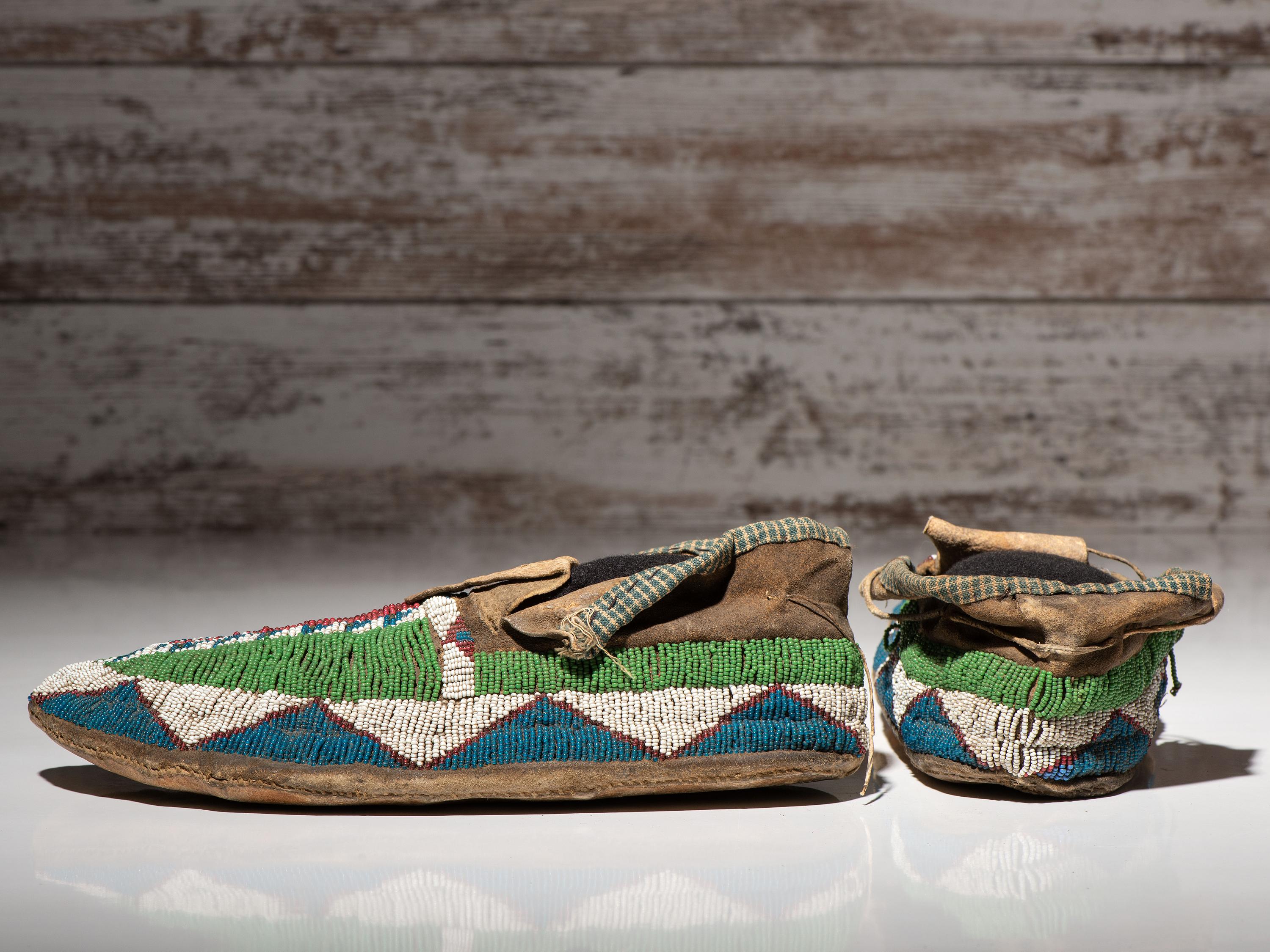 Sioux Beaded Hide Moccasins