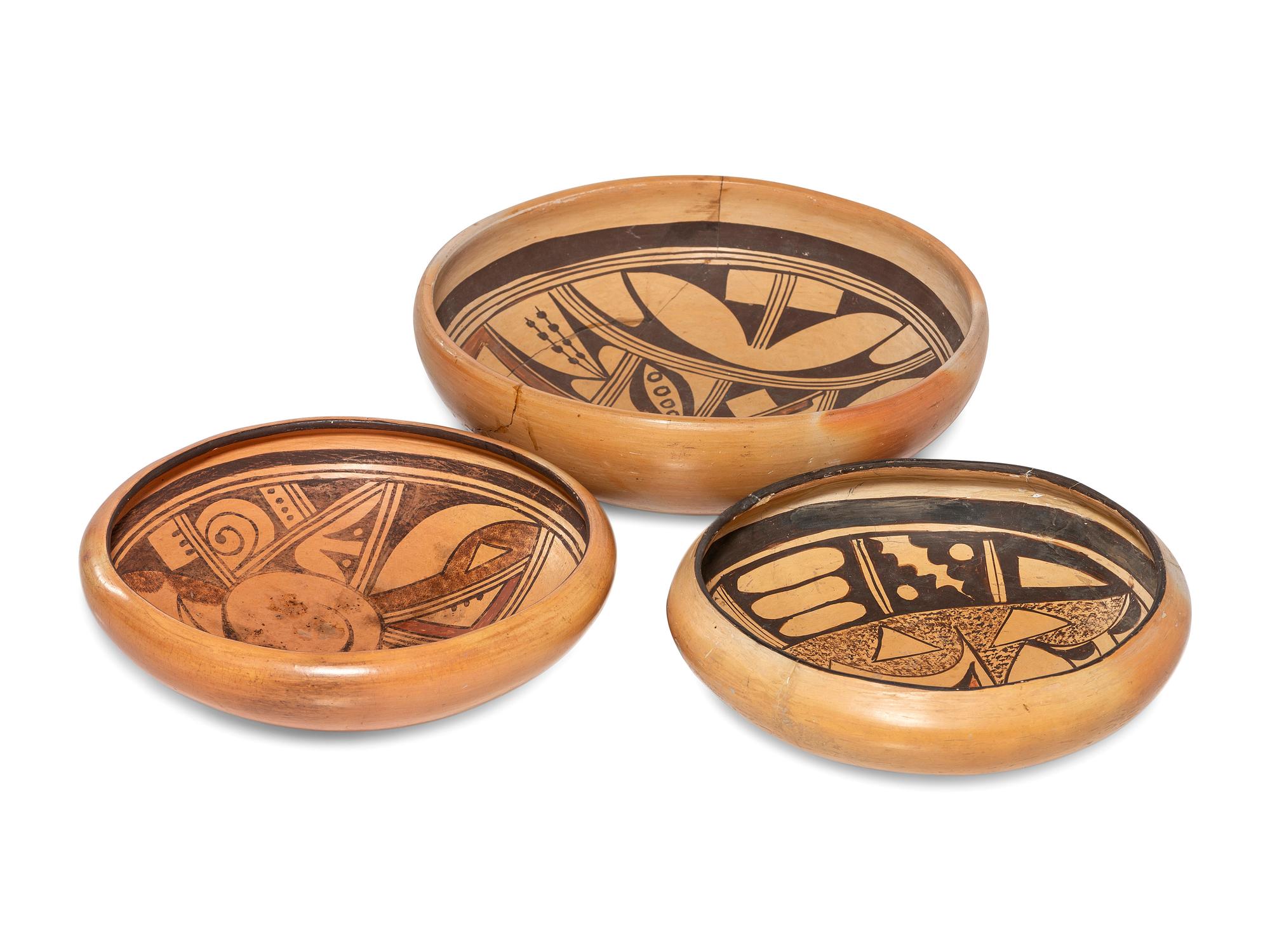 Hopi Polychrome Pottery Bowls
