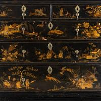 A Queen Anne Black-Japanned High Chest