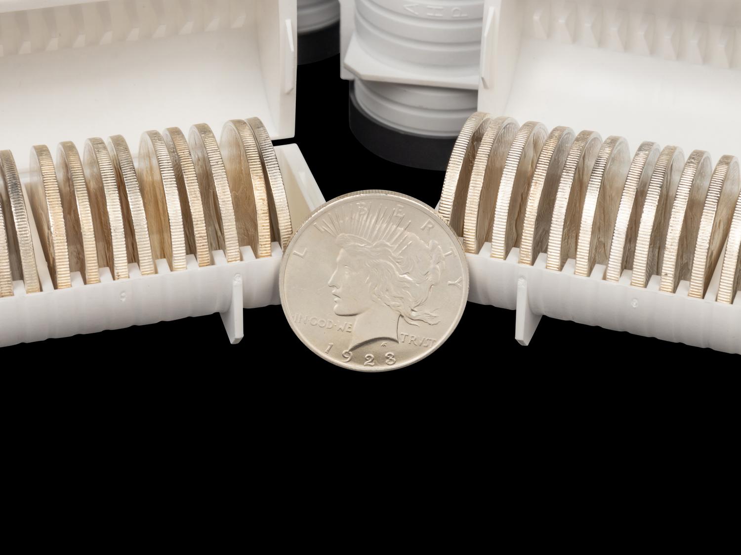A Large Collection of Three-Hundred Peace $1 Coins