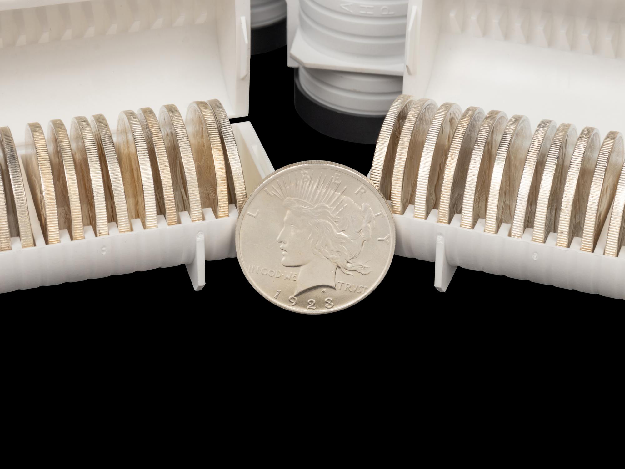 A Large Collection of Three-Hundred Peace $1 Coins