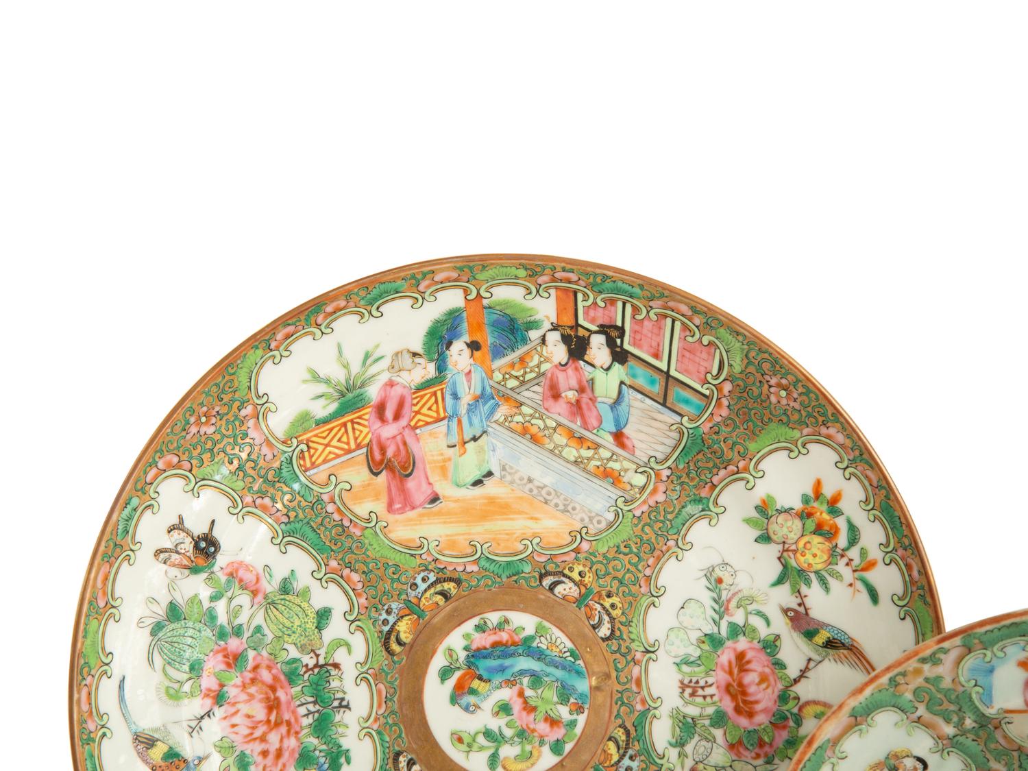 A Group of Chinese Rose Medallion Porcelain Articles