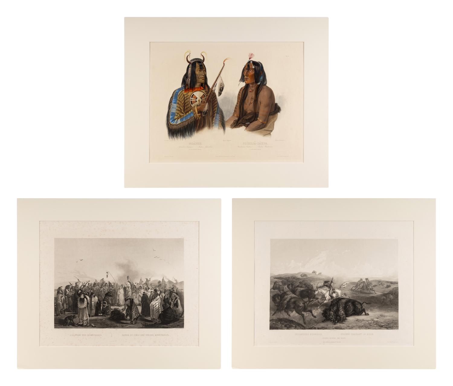 Karl Bodmer (Swiss/French 1809-1893), Set of Three Prints