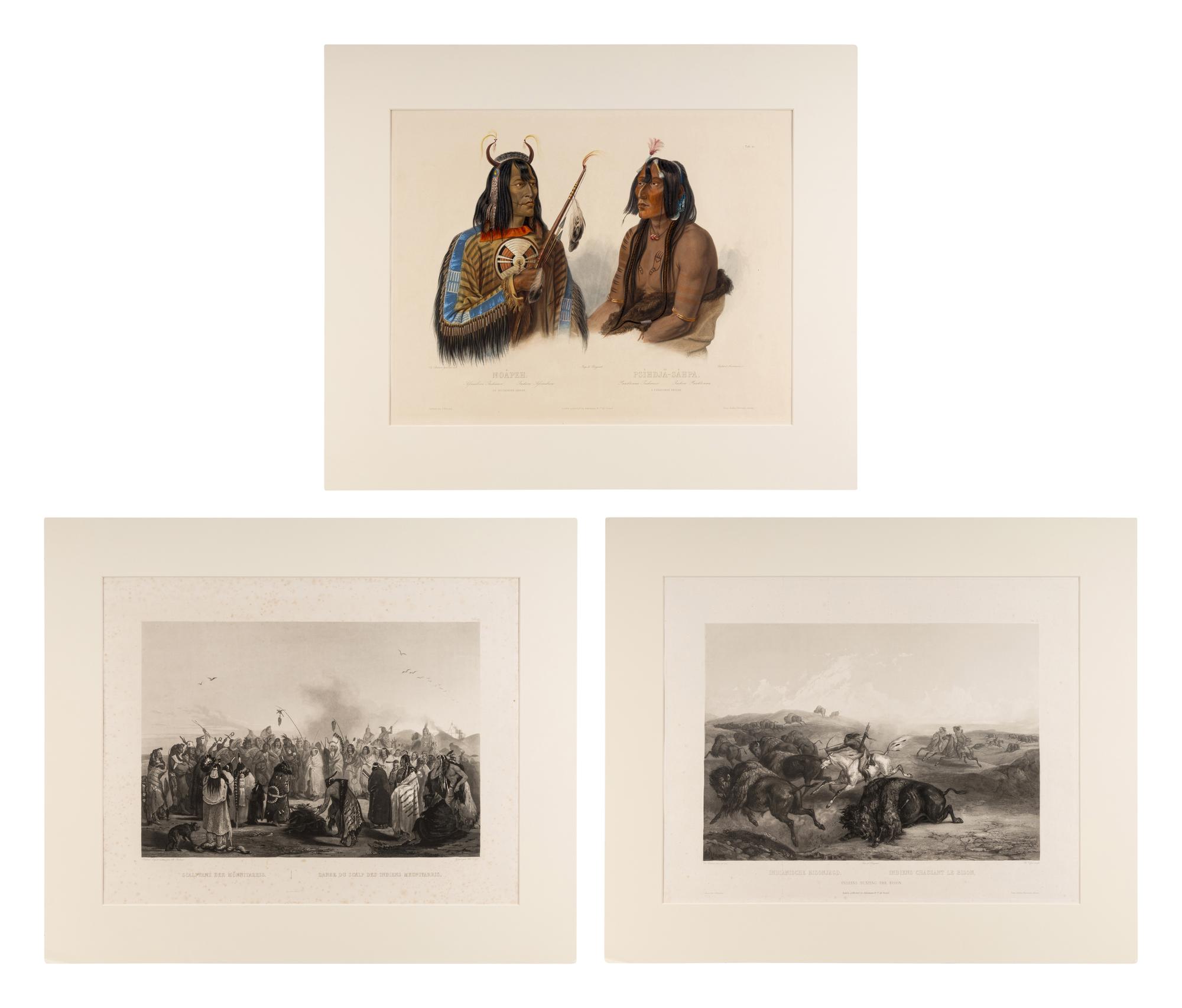 Karl Bodmer (Swiss/French 1809-1893), Set of Three Prints