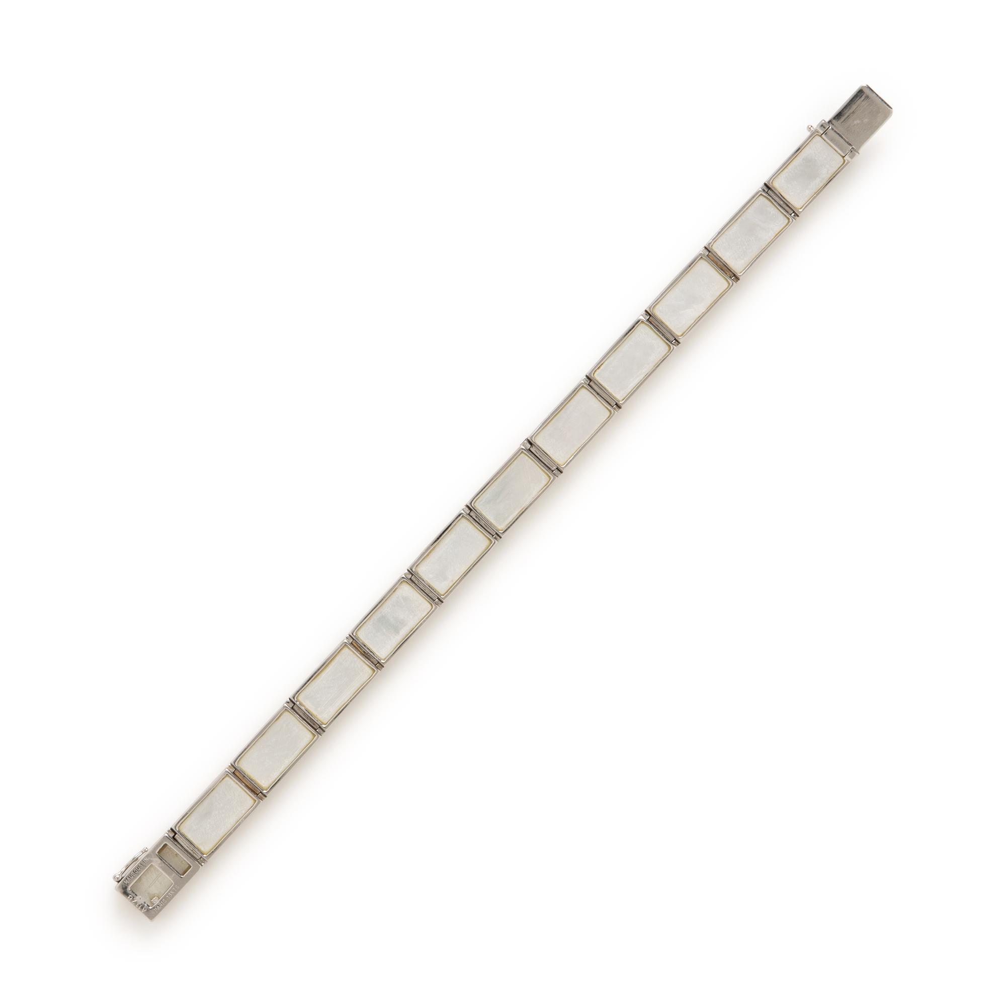 Mauboussin, Mother-of-Pearl and White Gold Earrings and Bracelet