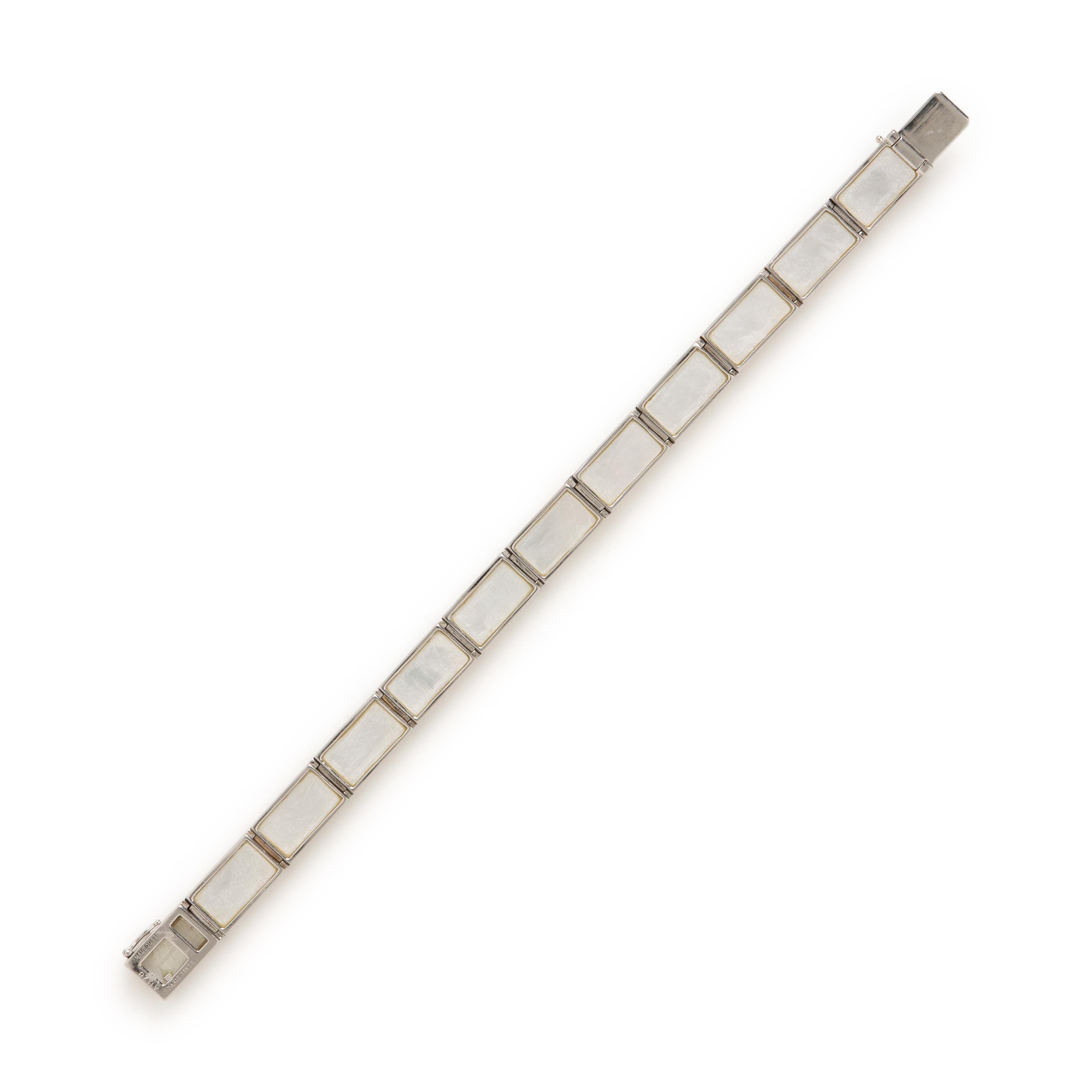 Mauboussin, Mother-of-Pearl and White Gold Earrings and Bracelet