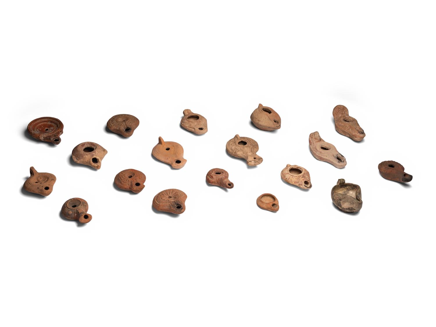 Nineteen Greco-Roman Terracotta Oil Lamps