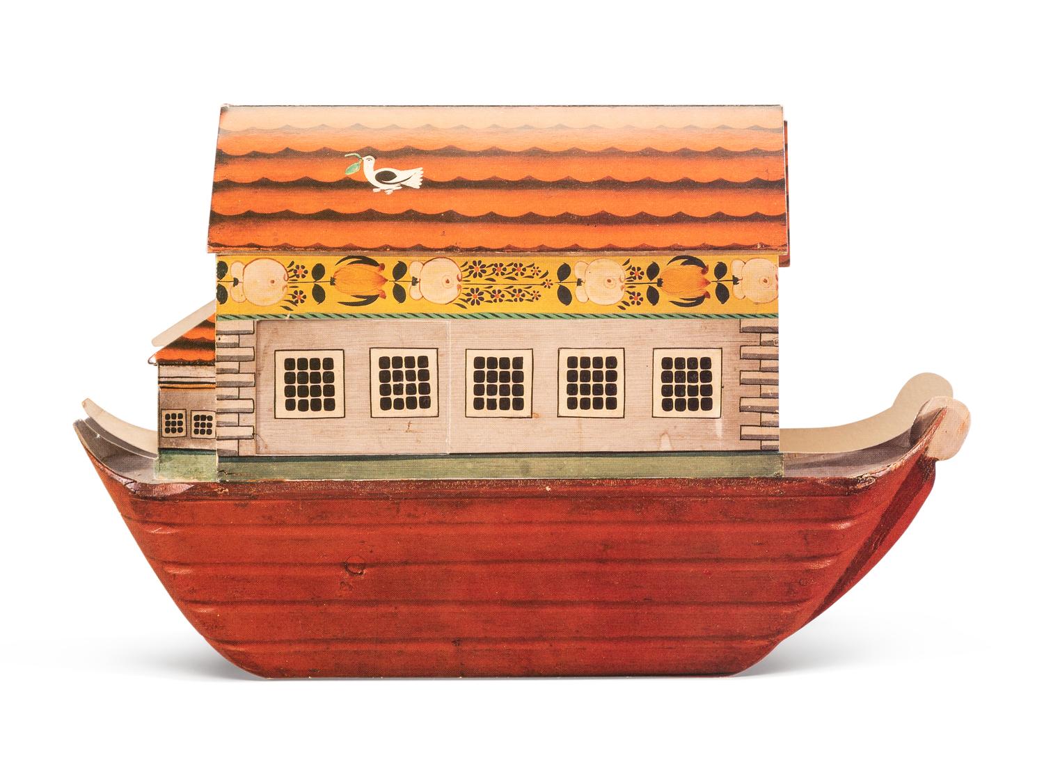 A Large Noah’s Ark with Lift-Off Cover and Large Number of Paired Animals