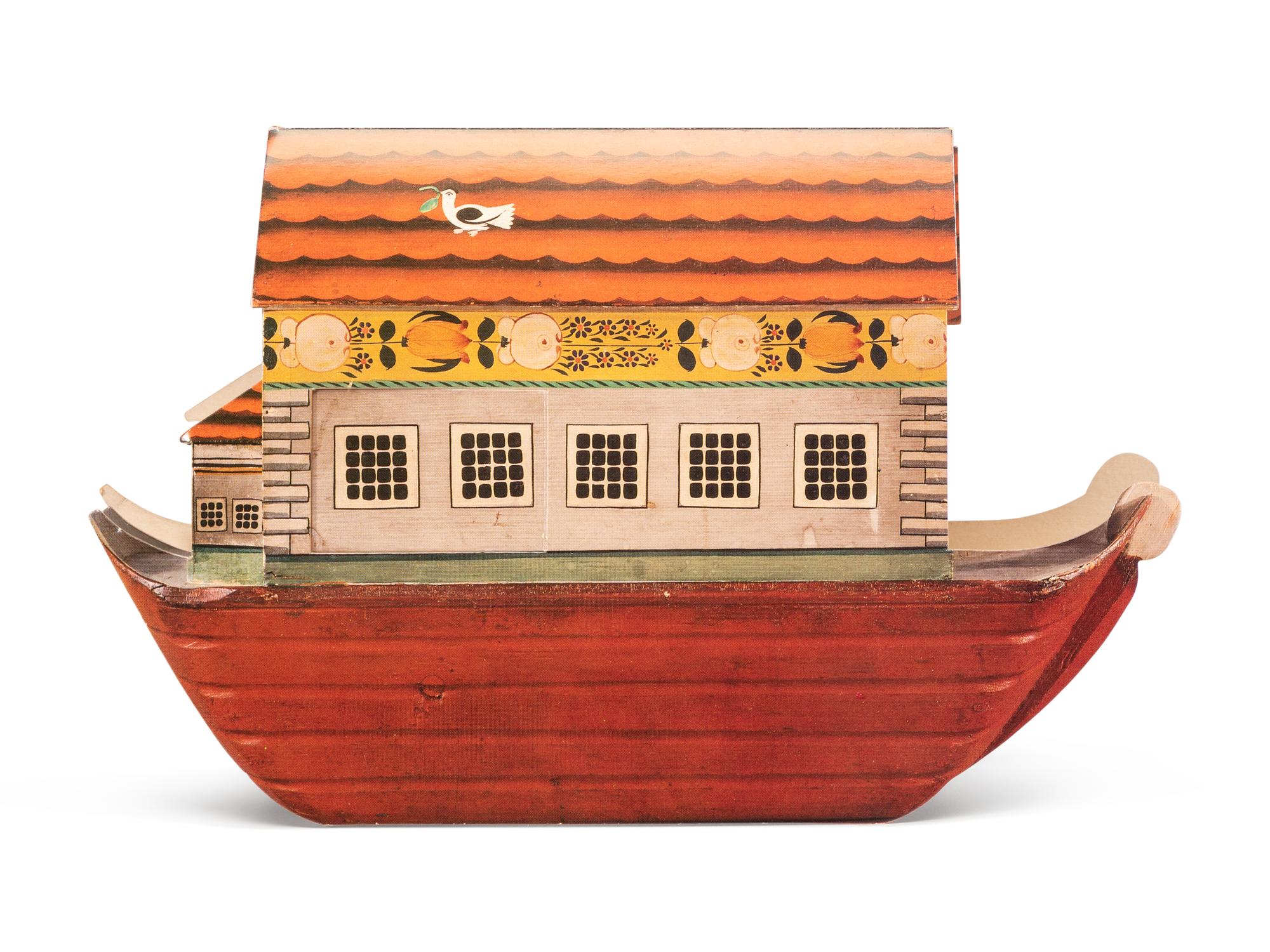 A Large Noah’s Ark with Lift-Off Cover and Large Number of Paired Animals