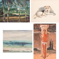 A Group of Four Watercolors