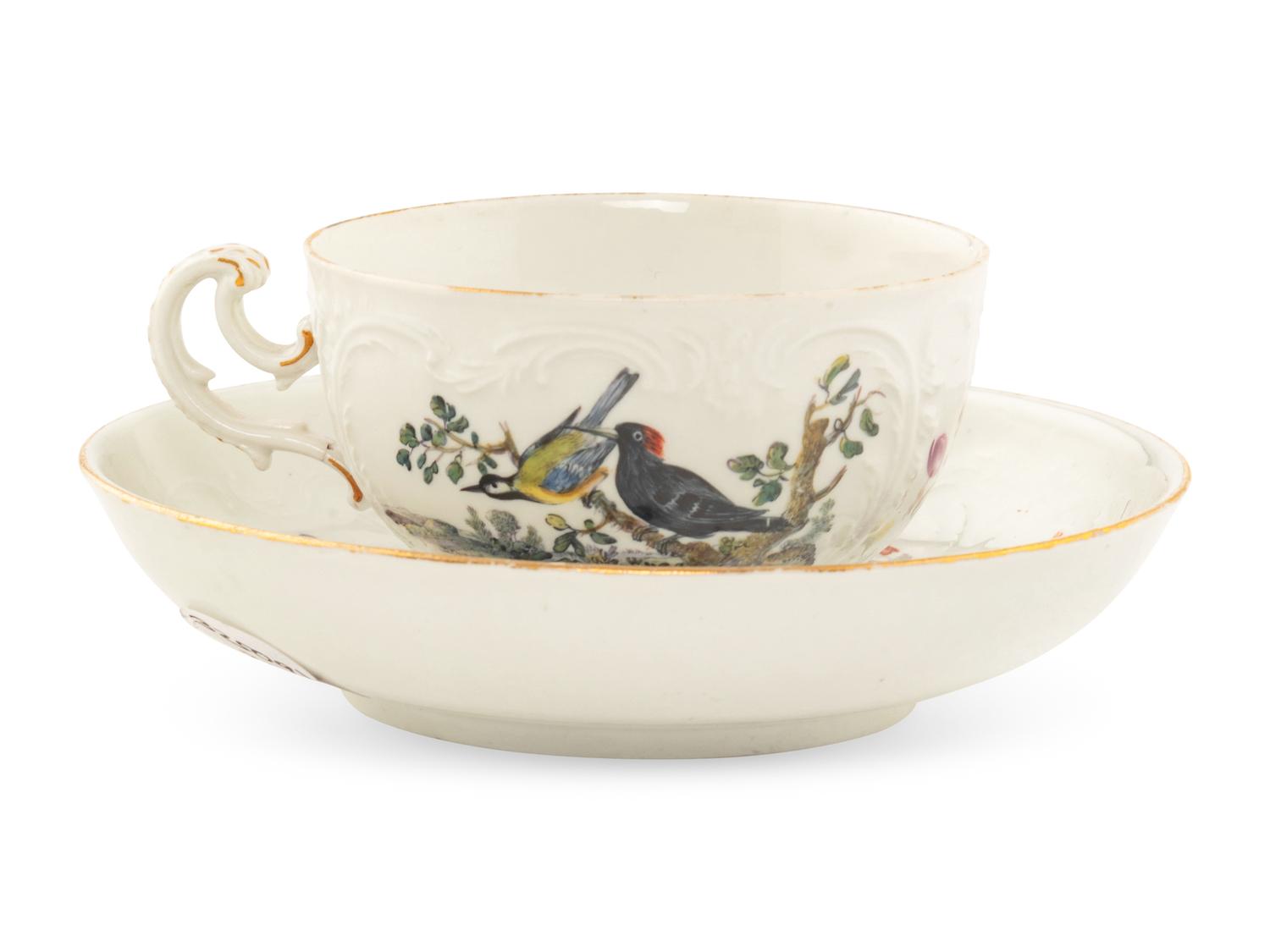 A Meissen Porcelain Teacup and Saucer
