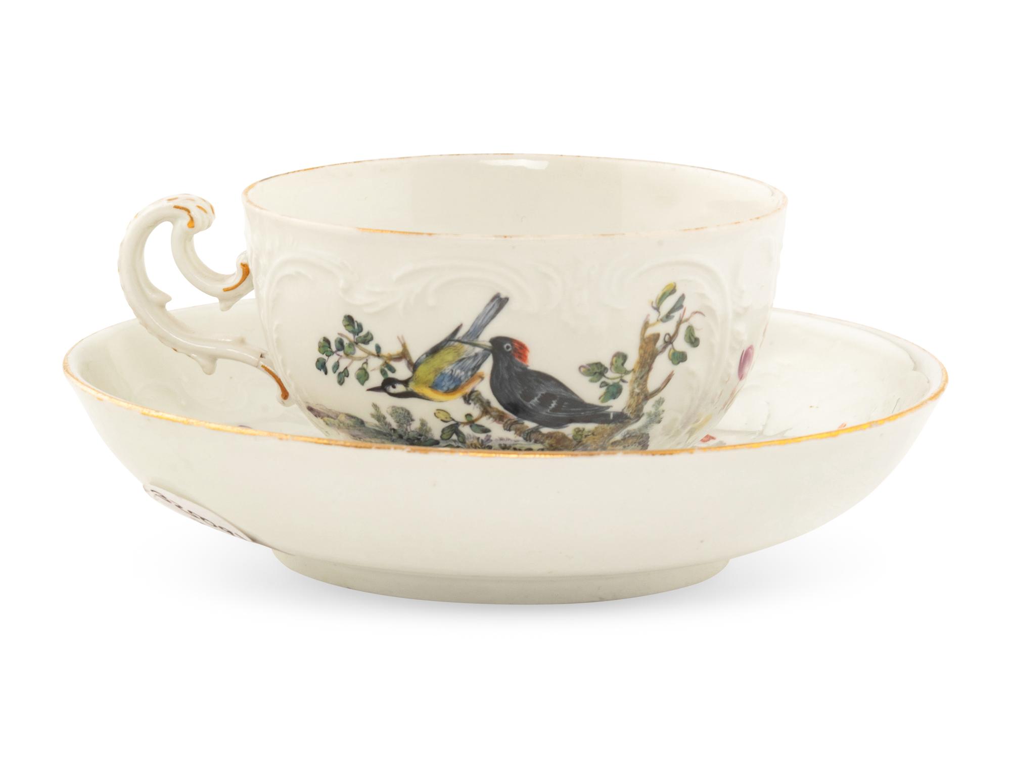 A Meissen Porcelain Teacup and Saucer
