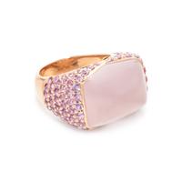 ROSE QUARTZ AND PINK SAPPHIRE RING