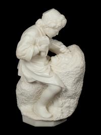 An Italian Carved Marble Sculpture of Young Michelangelo