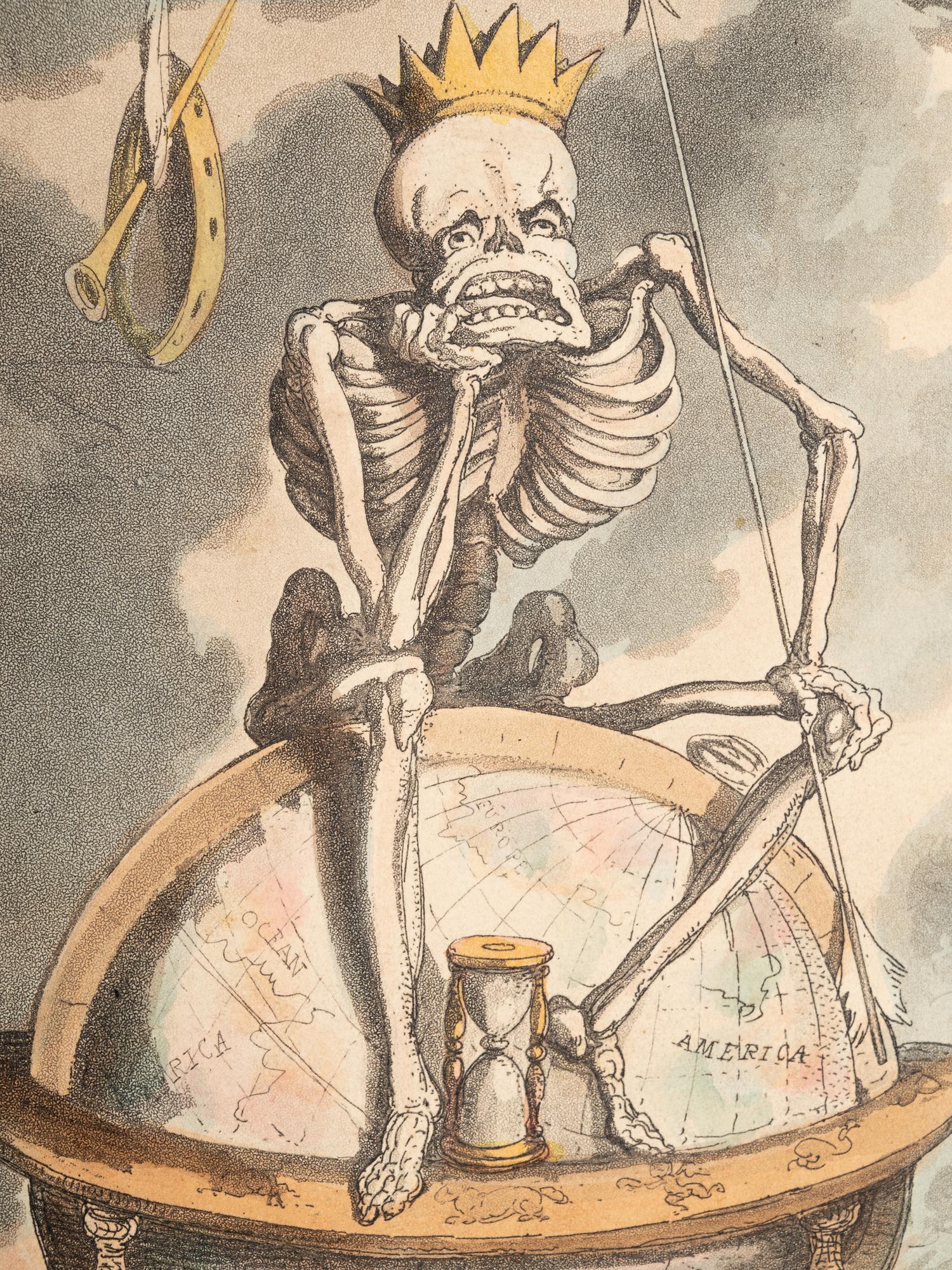 A group of six prints ( The Dance of Death; Dr. Syntax Pursued by a Bull; Dr. Syntax Sells Grizzle; Vision of Skulls; The Cellar Quartette; Setting Out from Edinburgh )