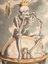 A group of six prints ( The Dance of Death; Dr. Syntax Pursued by a Bull; Dr. Syntax Sells Grizzle; Vision of Skulls; The Cellar Quartette; Setting Out from Edinburgh )
